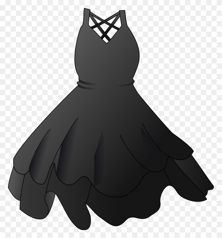 834x900 Black Dress Clip Arts Download - Black Baby PNG