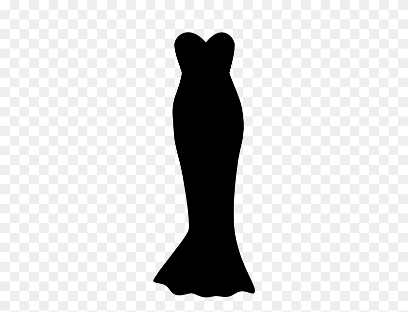 210x583 Black Dress Clipart - Prom Dress Clip Art