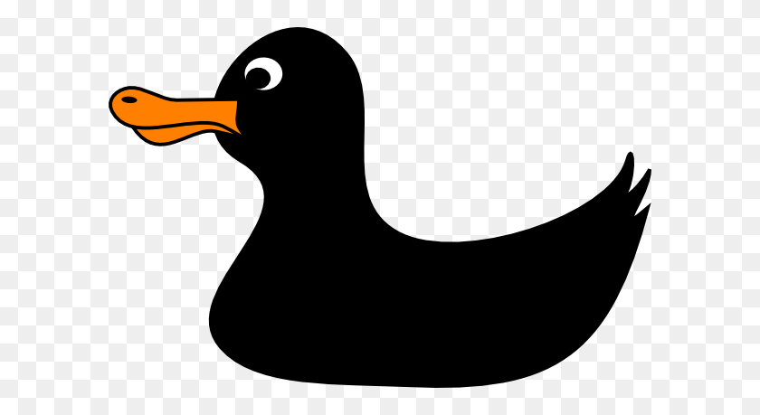 600x399 Black Duck Clip Arts Download - Duck Clipart