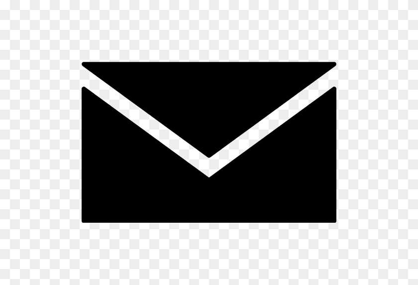512x512 Black Envelope Icon - White Envelope PNG