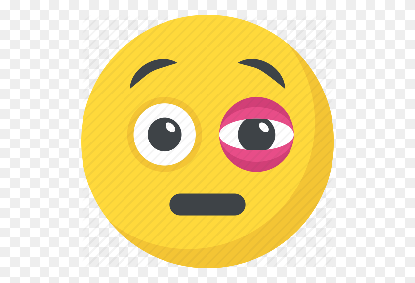 512x512 Черный Глаз Emoji, Больно, Больной, Больной, Больной Значок Глаза - Больной Смайлик Png