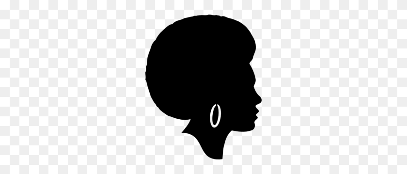 240x299 Black Female Afro Silhouette Clip Art - Woman Face PNG