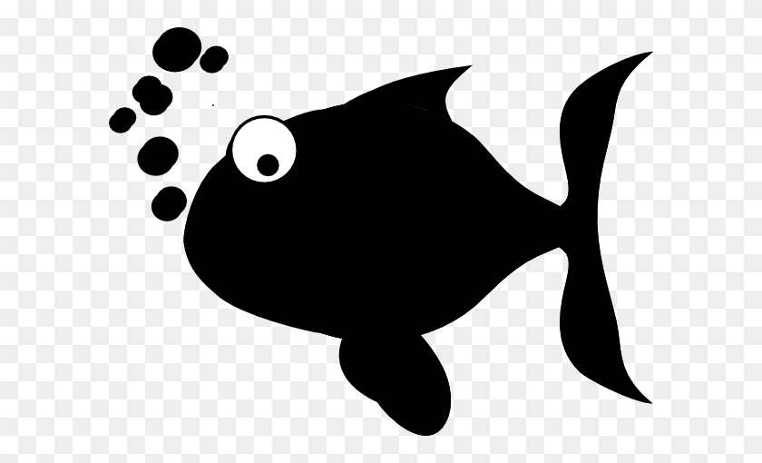 600x450 Черная Рыба Картинки - Рыба Клипарт Черный И Белый