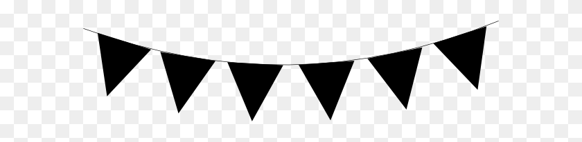 600x146 Черный Флаг Баннер Клипарт - Флаг Баннер Клипарт Черный И Белый