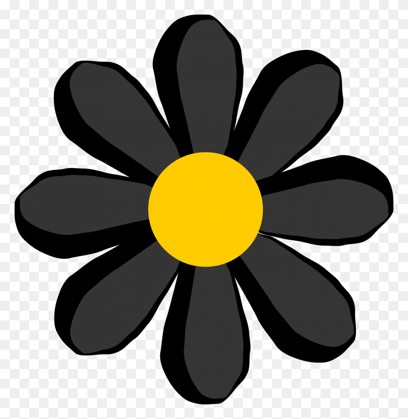 2331x2400 Black Flower Icons Png - Black Flower PNG