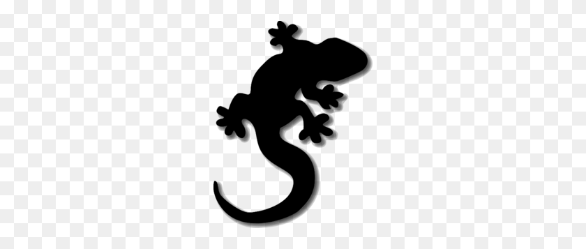 228x297 Black Gecko With Shadow Clip Art - Reptile Clipart