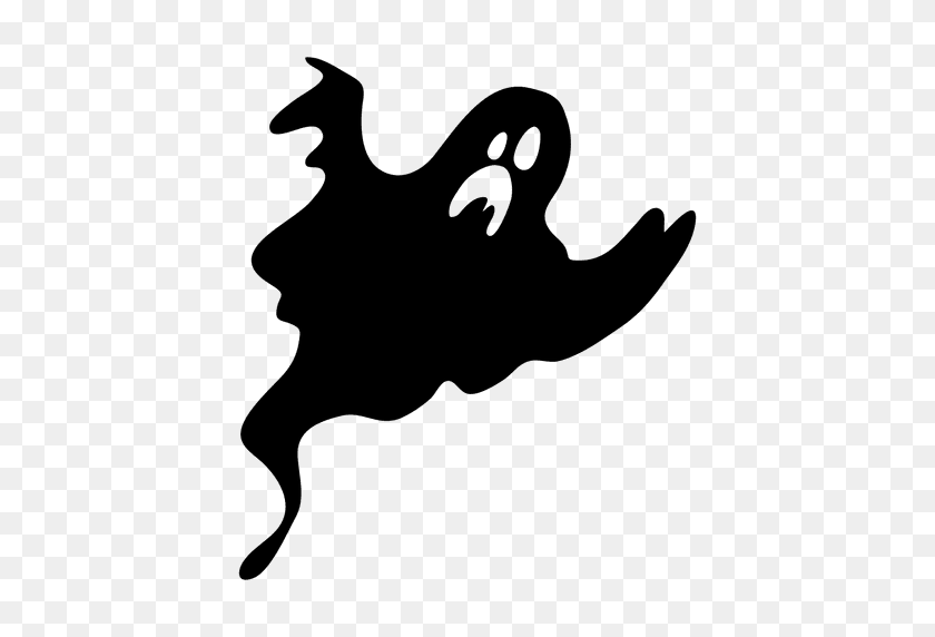 512x512 Black Ghost Silhouette - Ghost PNG Transparent