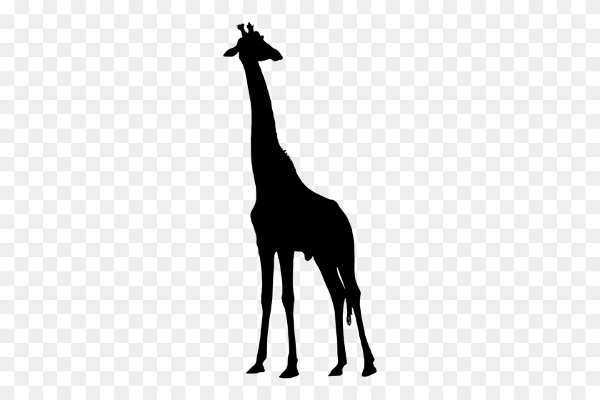 216x500 Black Giraffe Vector Image - Giraffe Clipart Black And White