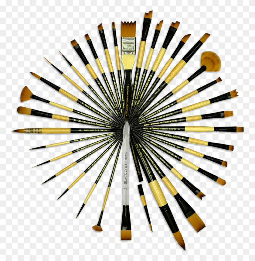 810x830 Black Gold Dynasty Brush - Gold Paint Stroke PNG