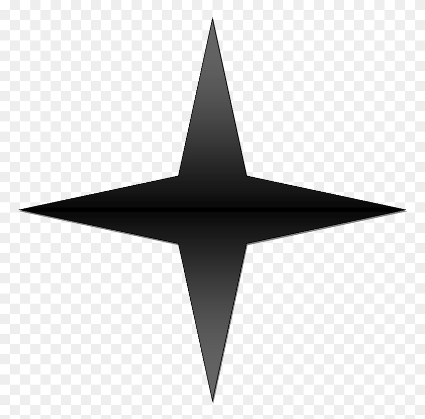 776x768 Black Gradient Point Star - Black Gradient PNG