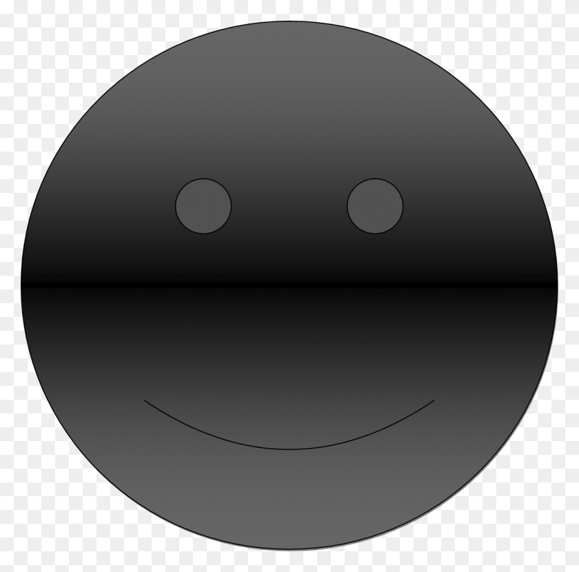 1128x1114 Black Gradient Smiley Face - Gradient PNG