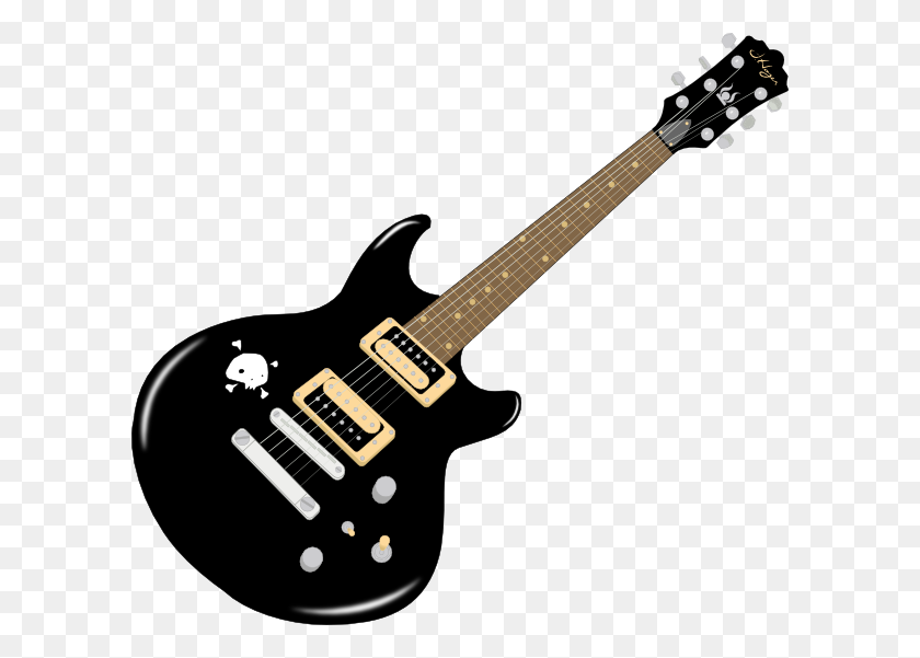 600x541 Black Guitar Clip Art - Electric Guitar Clipart Black And White