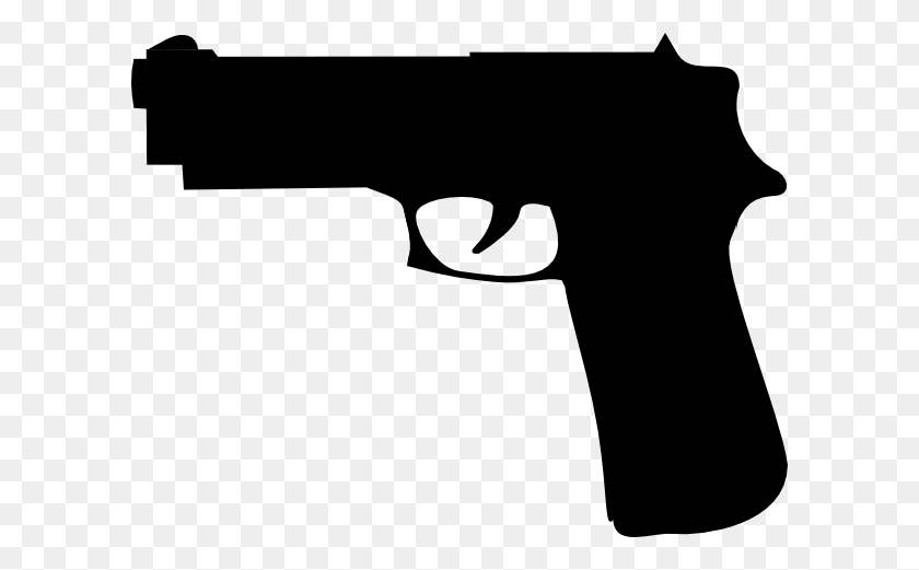 600x461 Черный Пистолет Картинки - Огнестрельное Оружие Клипарт