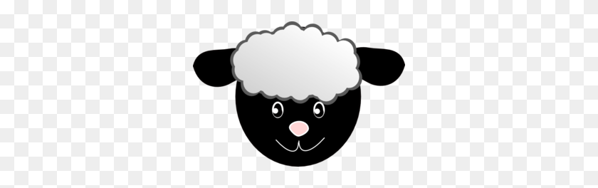 298x204 Black Happy Sheep Clip Art - Lamb Clipart Free