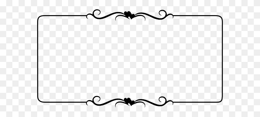 600x318 Black Heart Border Clip Art - White Border PNG