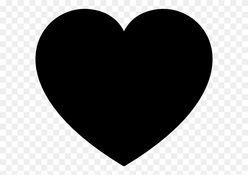 600x534 Черное Сердце Картинки - Клипарт В Форме Сердца Черный И Белый