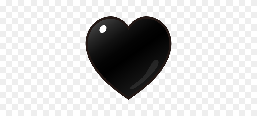 320x320 Black Heart Emojidex - Black Heart Emoji PNG