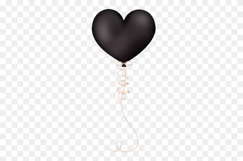 250x495 Black Hearts Balloons - Black Balloon Clipart