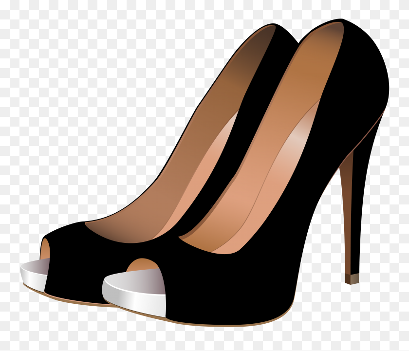 6000x5089 Черные Туфли На Высоких Каблуках Png Картинки - Обувь Клипарт Png