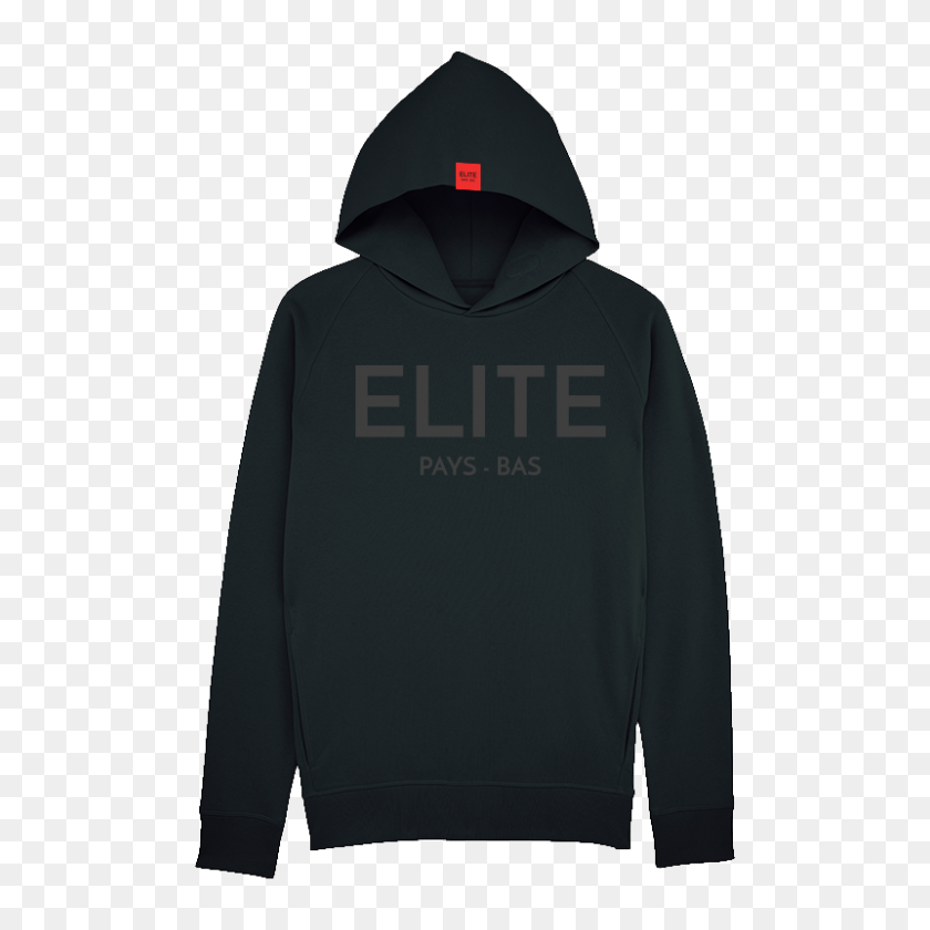 801x801 Black Hoodie Grey Logo Elite - Black Hoodie PNG