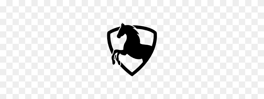 256x256 Black Horse Part In A Shield Outline Pngicoicns Free Icon - Shield Outline PNG
