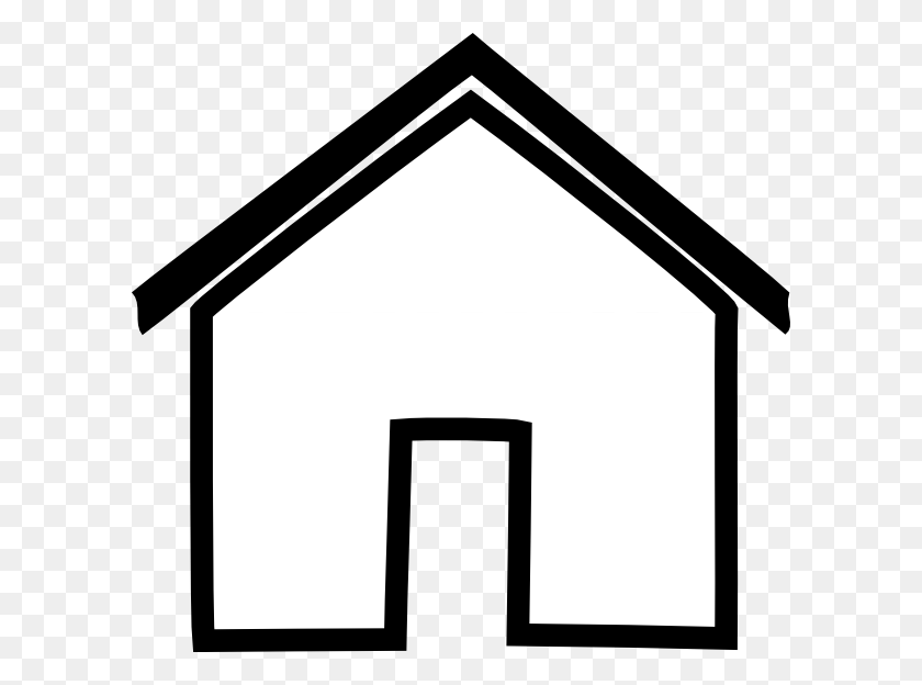 600x564 Black House Outline - Smell Clipart Black And White