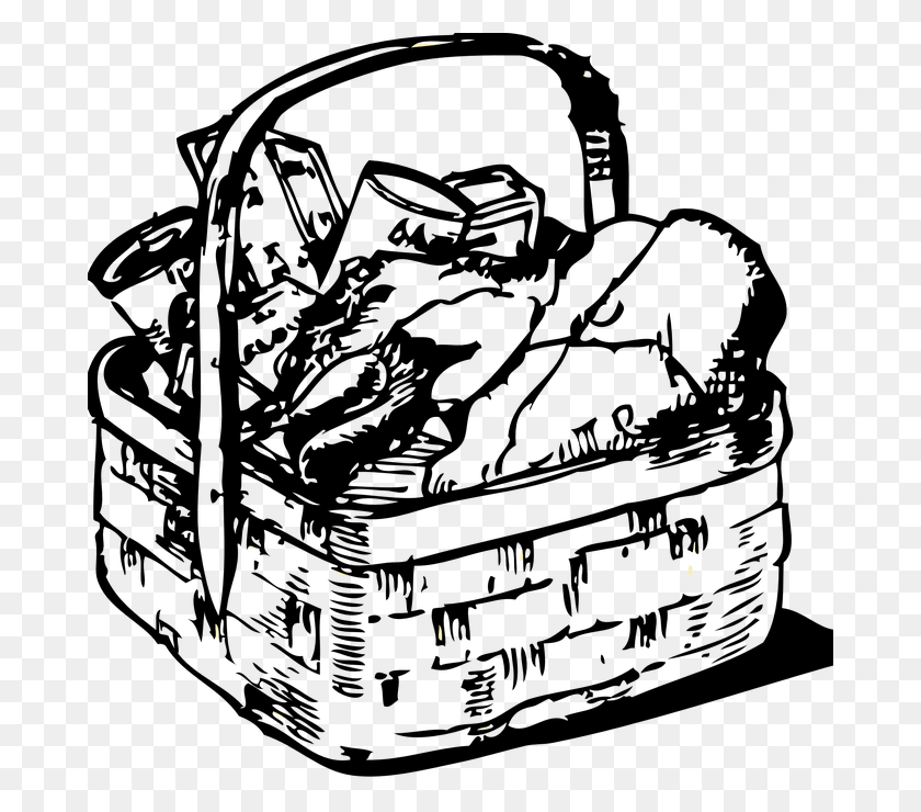 680x680 Black Laundry Basket Clip Art And White Ground Clothes, Laundry - Sewing Machine Clipart Black And White
