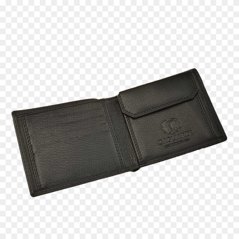 1000x1000 Black Leather Wallet With Coin Pouch - Wallet PNG