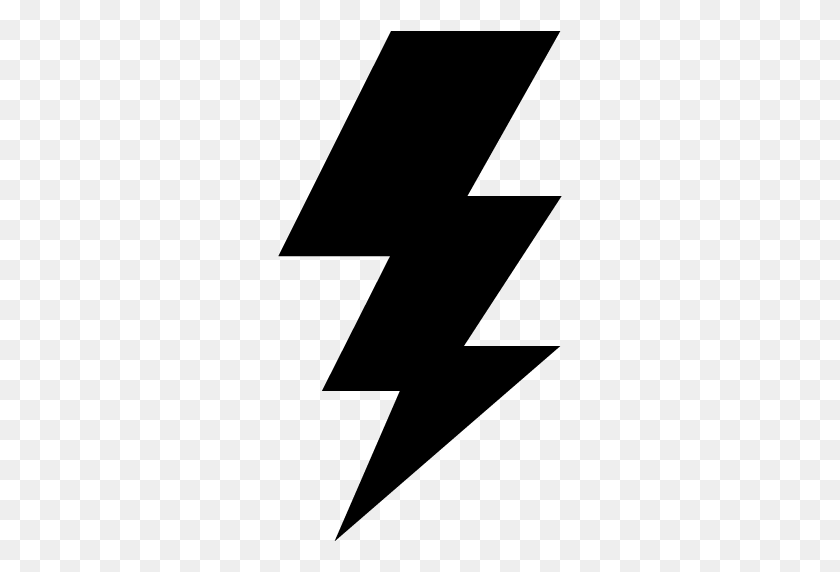 512x512 Black Lightning Bolt Icon - Black Lightning PNG