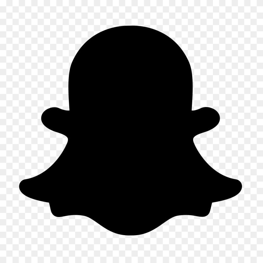 1600x1600 Black Logo Snapchat Filled Png - Snapchat Clipart