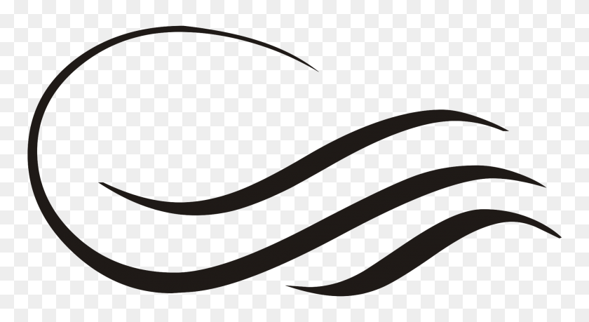 2000x1025 Black Logo With Three Curved Lines - Squiggly Lines PNG