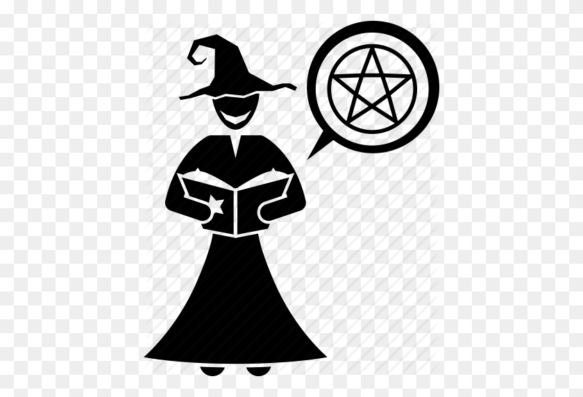 426x512 Black Magic, Book, Magic, Spell, Witch, Witchcraft Icon - Witch Black And White Clipart