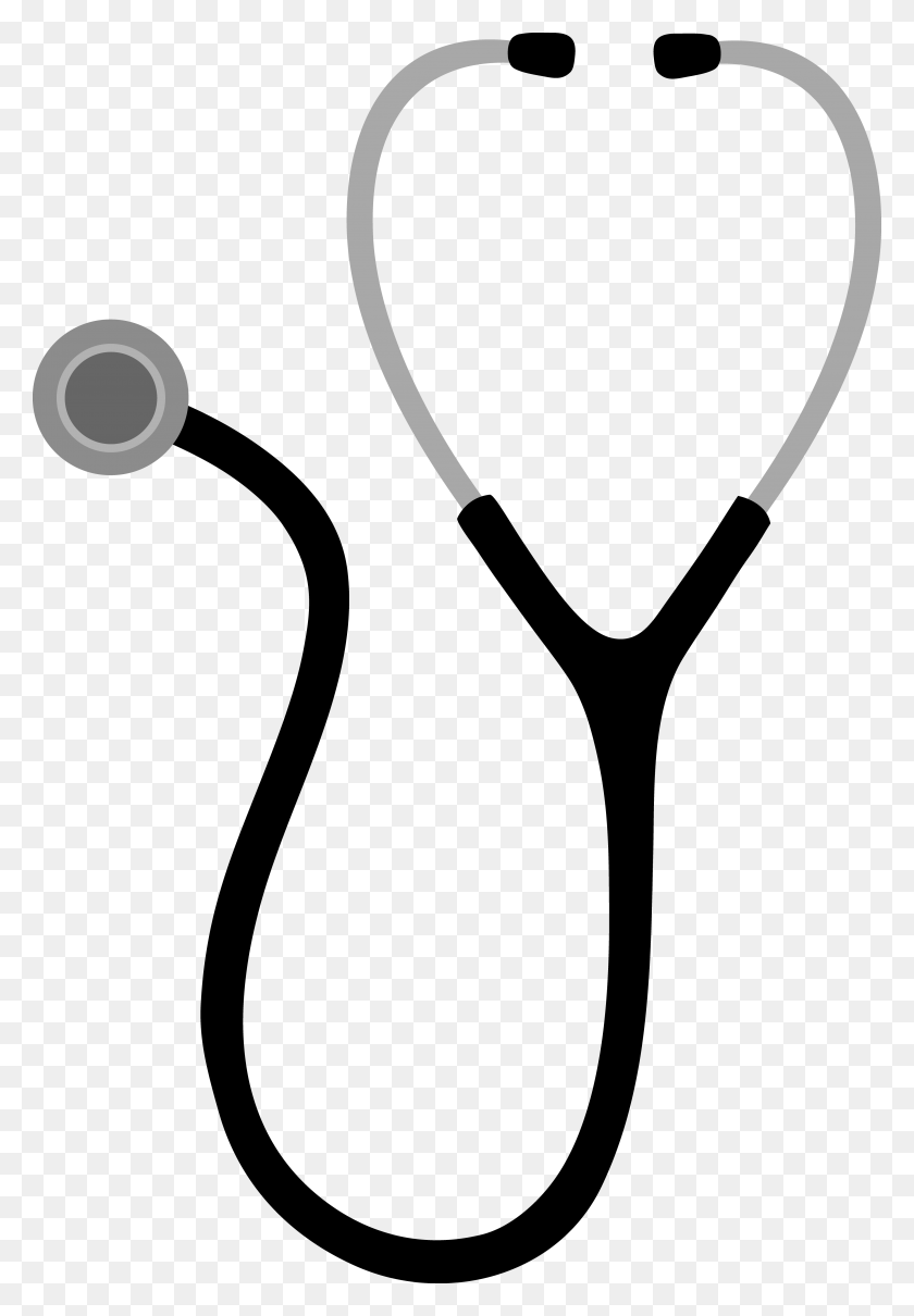 4251x6271 Black Medical Stethoscope Free Clip Art Pictureicon - Active Listening Clipart