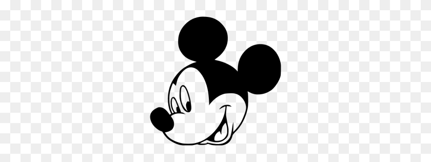 256x256 Icono De Mickey Mouse Negro - Logotipo De Mickey Mouse Png