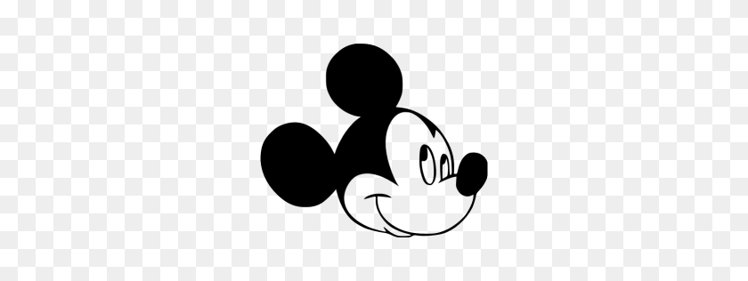 256x256 Black Mickey Mouse Icon - Mouse Icon PNG