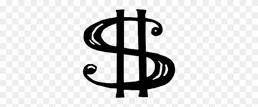 300x289 Black Money Sign Png - Dollar Signs PNG