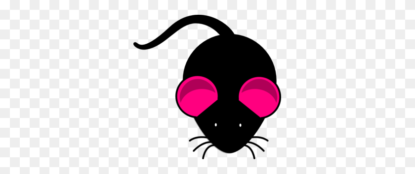 299x294 Черная Мышь Розовые Уши Картинки - Мышь Уши Клипарт