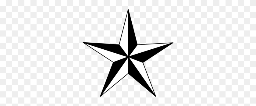 298x288 Black Nautical Star Clip Art - Nautical Clipart