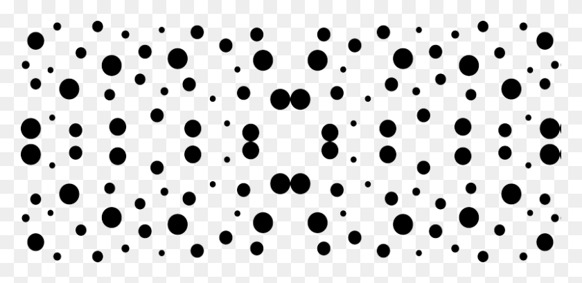 800x358 Black On White Dalmatian Spots Fabric - White Dots PNG