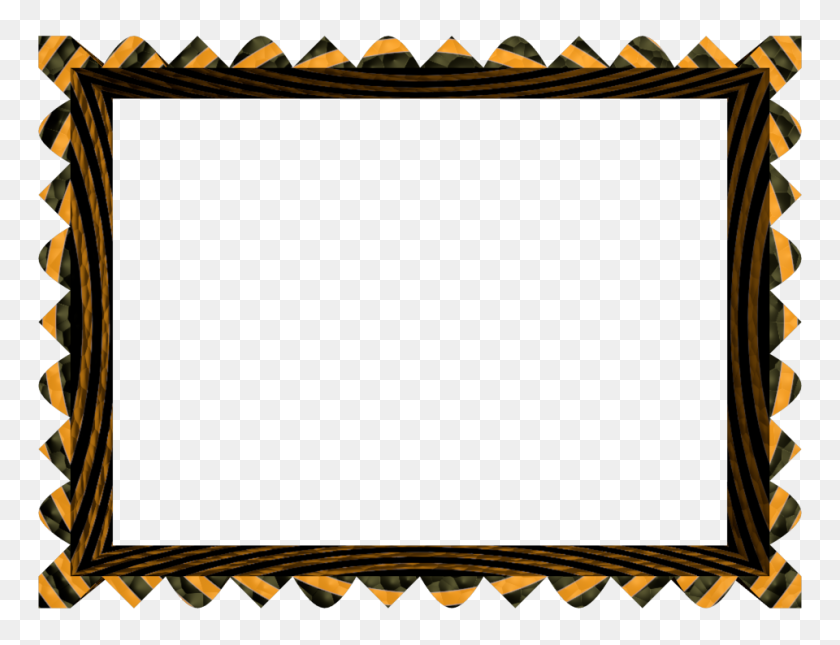 960x720 Black Orange Fancy Loop Cut Rectangular Powerpoint Border Borders - Microsoft Powerpoint Clip Art