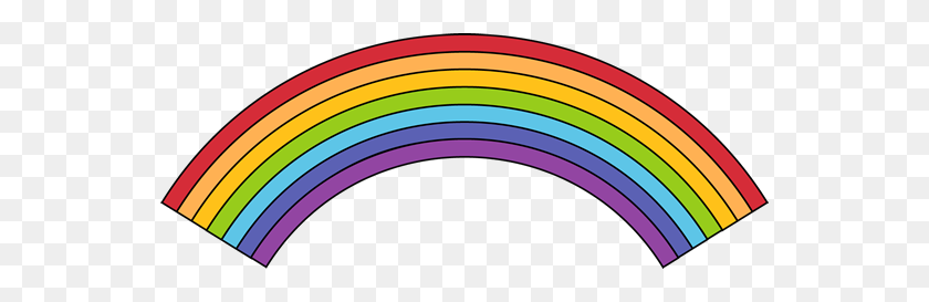550x213 Black Outline Rainbow Weather Unit Clipart, Rainbow, Outline - Quesadilla Clipart