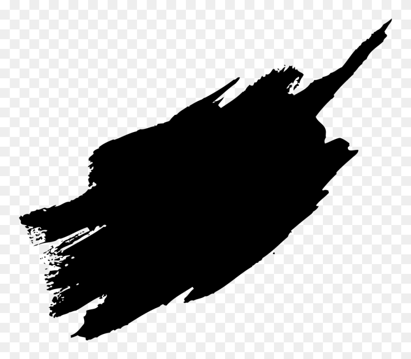 1000x865 Black Paint Brush Stroke Png Vector, Clipart - Red Paint Stroke PNG