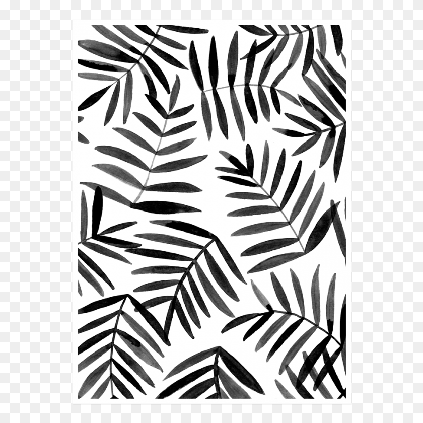 900x900 Черная Ладонь В Телефонном Узоре, Принты, Дизайн - Пальмовые Листья Png