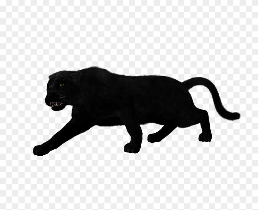 1280x1024 Black Panther Jaguar Silhouette Leopard Clip Art - Black Panther Clipart