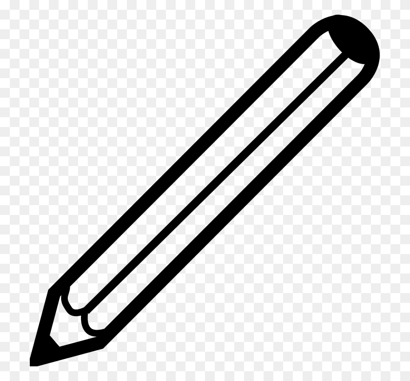 717x720 Black Pencil Clipart - Ruler Clipart Black And White