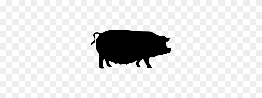 256x256 Black Pig Icon - Pig Silhouette PNG