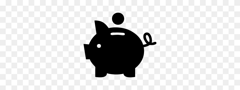 256x256 Black Piggy Bank Icon - Piggy Bank PNG