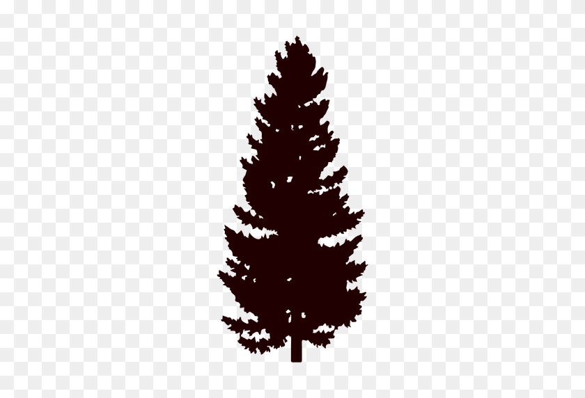 512x512 Black Pine Tree Silhouette - Pine PNG