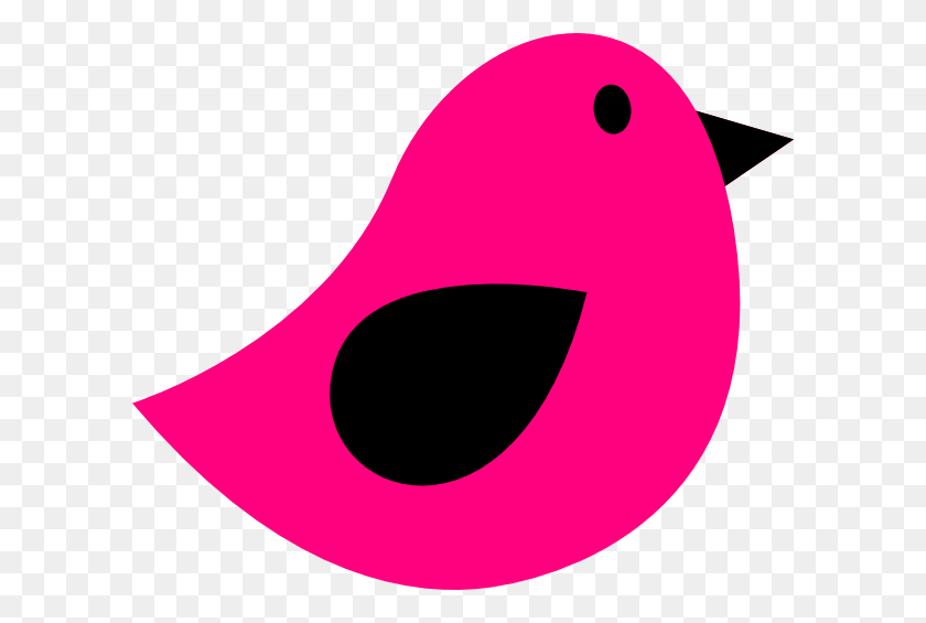 600x505 Black Pink Birdie Clip Art - Birdie Clipart