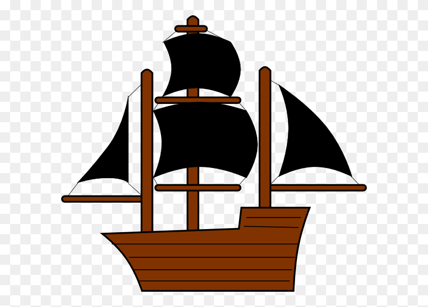 600x543 Черный Пиратский Корабль Клипарт - Пиратский Корабль Клипарт